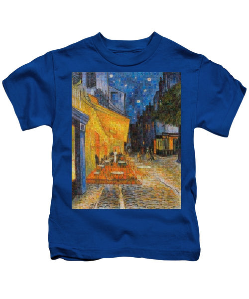 Tribute to Van Gogh - 1 - Kids T-Shirt - ALEFBET - THE HEBREW LETTERS ART GALLERY