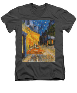 Tribute to Van Gogh - 1 - Men's V-Neck T-Shirt - ALEFBET - THE HEBREW LETTERS ART GALLERY