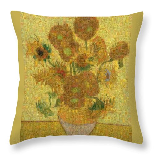 Tribute to Van Gogh - 2 - Throw Pillow - ALEFBET - THE HEBREW LETTERS ART GALLERY