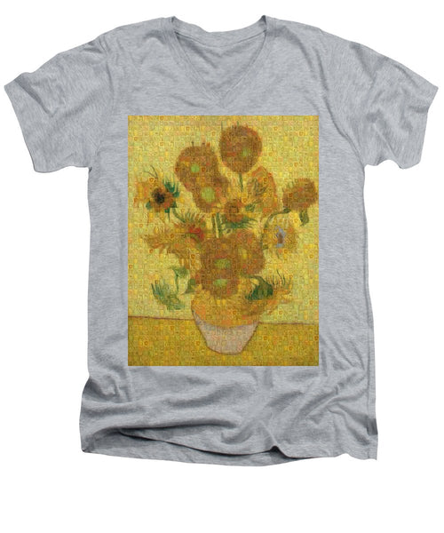 Tribute to Van Gogh - 2 - Men's V-Neck T-Shirt - ALEFBET - THE HEBREW LETTERS ART GALLERY