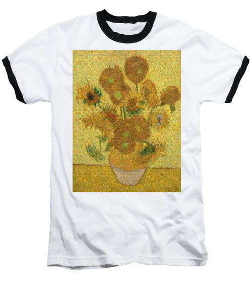 Tribute to Van Gogh - 2 - Baseball T-Shirt - ALEFBET - THE HEBREW LETTERS ART GALLERY