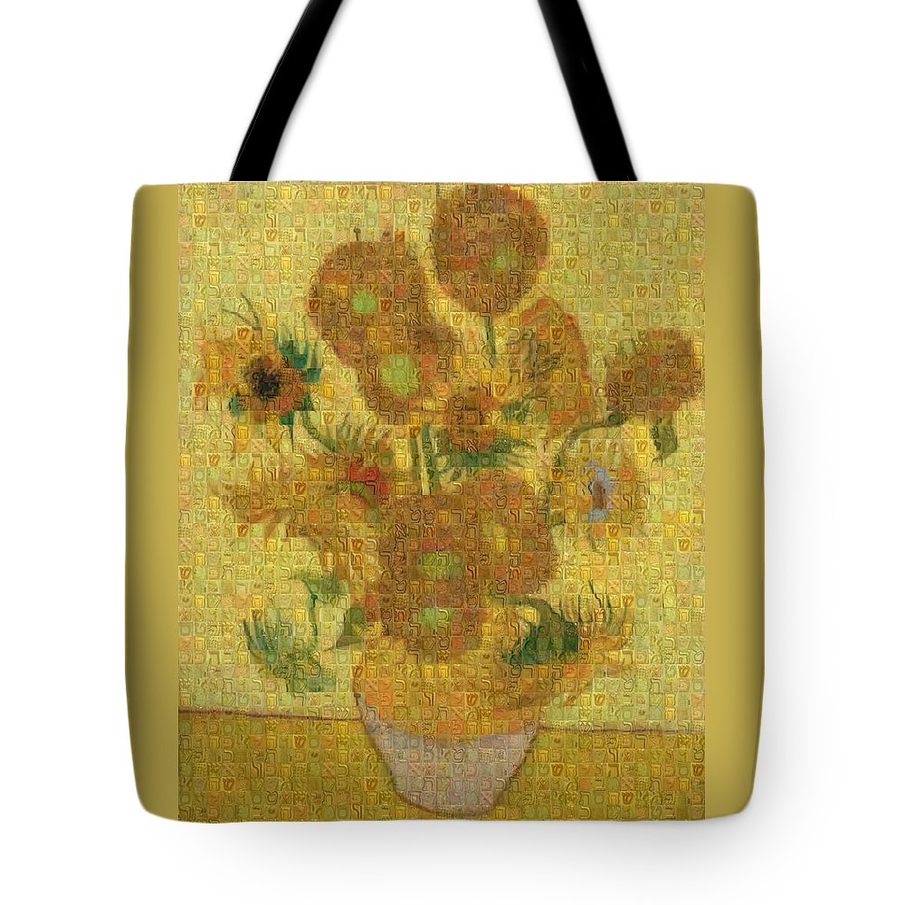 Tribute to Van Gogh - 2 - Tote Bag - ALEFBET - THE HEBREW LETTERS ART GALLERY