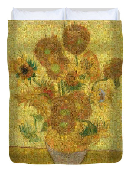 Tribute to Van Gogh - 2 - Duvet Cover - ALEFBET - THE HEBREW LETTERS ART GALLERY