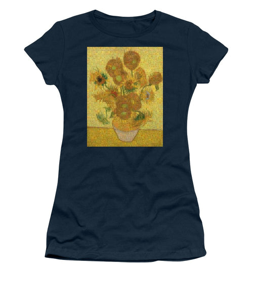 Tribute to Van Gogh - 2 - Women's T-Shirt - ALEFBET - THE HEBREW LETTERS ART GALLERY