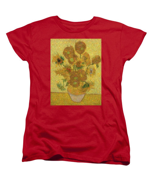 Tribute to Van Gogh - 2 - Women's T-Shirt (Standard Fit) - ALEFBET - THE HEBREW LETTERS ART GALLERY