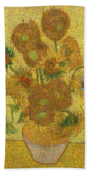 Tribute to Van Gogh - 2 - Bath Towel - ALEFBET - THE HEBREW LETTERS ART GALLERY