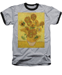 Tribute to Van Gogh - 2 - Baseball T-Shirt - ALEFBET - THE HEBREW LETTERS ART GALLERY