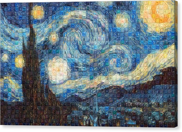 Tribute to Van Gogh - 3 - Canvas Print - ALEFBET - THE HEBREW LETTERS ART GALLERY