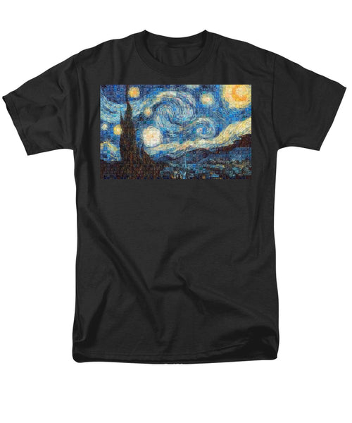 Tribute to Van Gogh - 3 - Men's T-Shirt  (Regular Fit) - ALEFBET - THE HEBREW LETTERS ART GALLERY