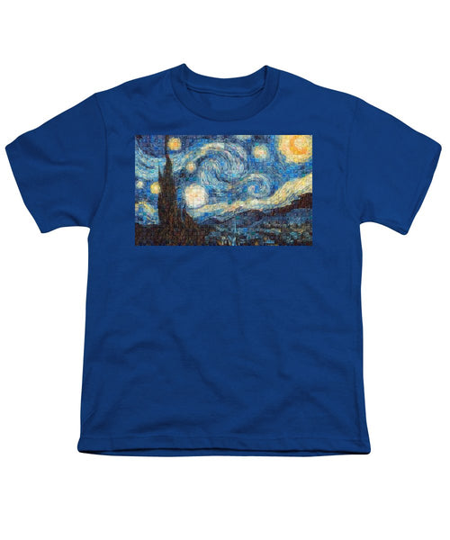 Tribute to Van Gogh - 3 - Youth T-Shirt - ALEFBET - THE HEBREW LETTERS ART GALLERY