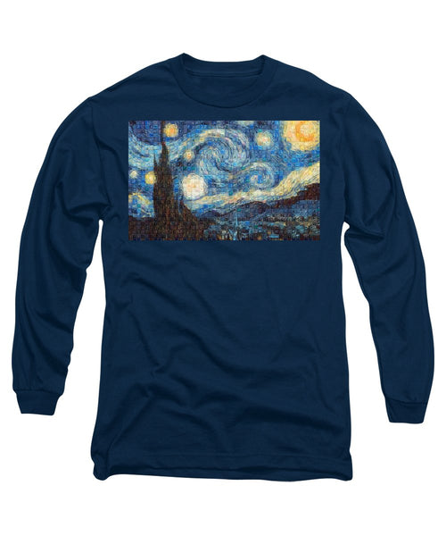 Tribute to Van Gogh - 3 - Long Sleeve T-Shirt - ALEFBET - THE HEBREW LETTERS ART GALLERY