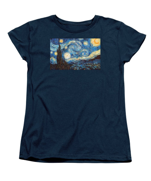 Tribute to Van Gogh - 3 - Women's T-Shirt (Standard Fit) - ALEFBET - THE HEBREW LETTERS ART GALLERY