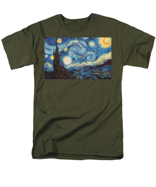 Tribute to Van Gogh - 3 - Men's T-Shirt  (Regular Fit) - ALEFBET - THE HEBREW LETTERS ART GALLERY