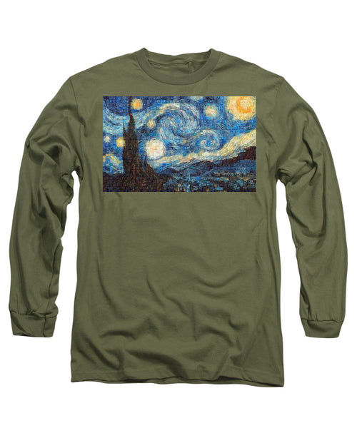 Tribute to Van Gogh - 3 - Long Sleeve T-Shirt - ALEFBET - THE HEBREW LETTERS ART GALLERY