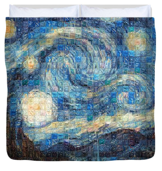 Tribute to Van Gogh - 3 - Duvet Cover - ALEFBET - THE HEBREW LETTERS ART GALLERY