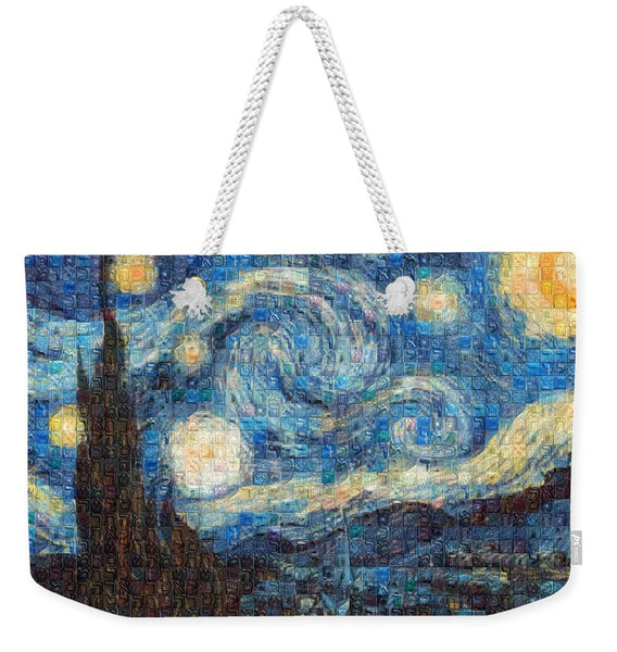 Tribute to Van Gogh - 3 - Weekender Tote Bag - ALEFBET - THE HEBREW LETTERS ART GALLERY