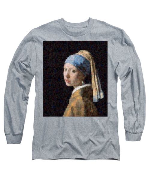 Tribute to Vermeer - Long Sleeve T-Shirt - ALEFBET - THE HEBREW LETTERS ART GALLERY