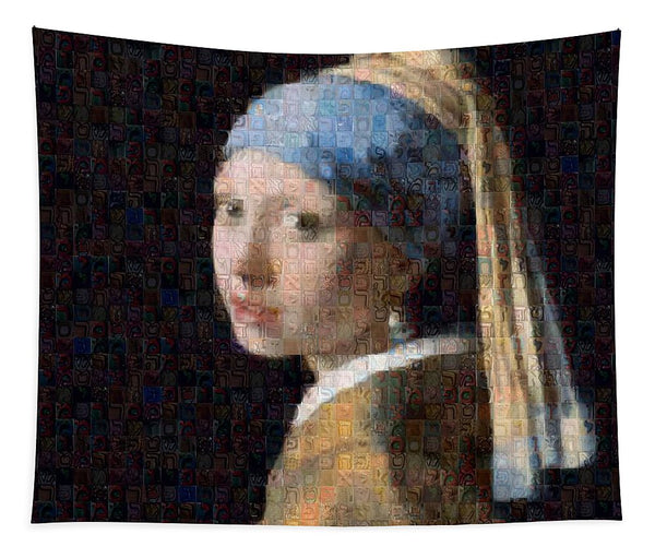 Tribute to Vermeer - Tapestry - ALEFBET - THE HEBREW LETTERS ART GALLERY
