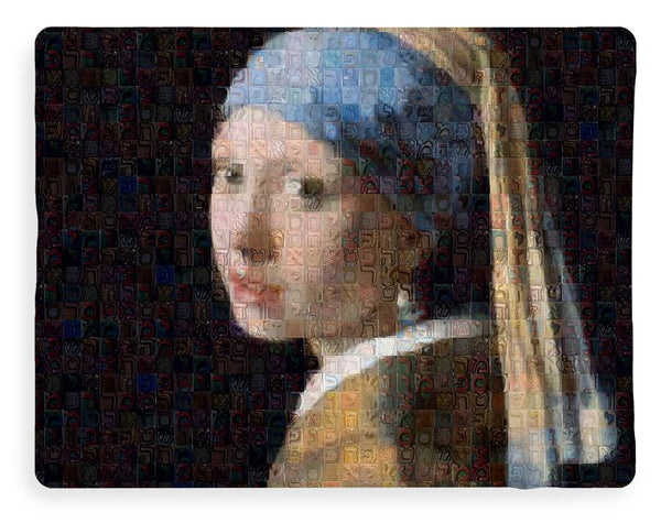 Tribute to Vermeer - Blanket - ALEFBET - THE HEBREW LETTERS ART GALLERY