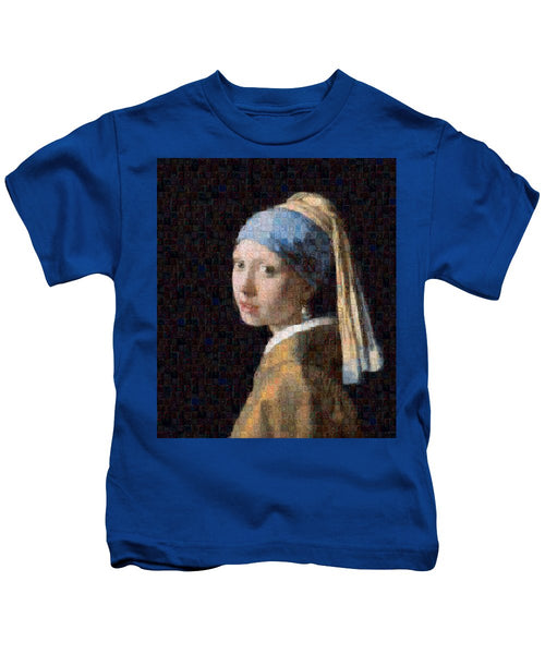 Tribute to Vermeer - Kids T-Shirt - ALEFBET - THE HEBREW LETTERS ART GALLERY