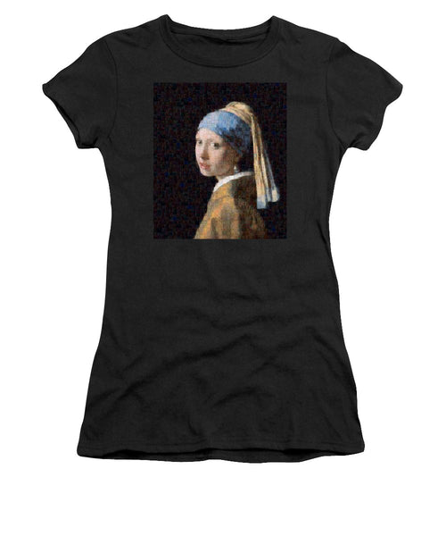 Tribute to Vermeer - Women's T-Shirt - ALEFBET - THE HEBREW LETTERS ART GALLERY