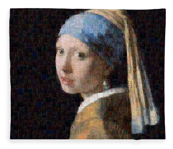 Tribute to Vermeer - Blanket - ALEFBET - THE HEBREW LETTERS ART GALLERY