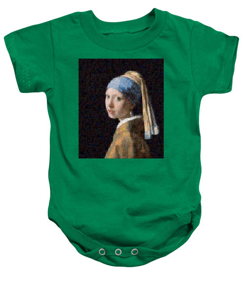 Tribute to Vermeer - Baby Onesie - ALEFBET - THE HEBREW LETTERS ART GALLERY