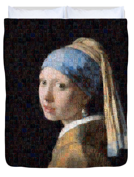Tribute to Vermeer - Duvet Cover - ALEFBET - THE HEBREW LETTERS ART GALLERY