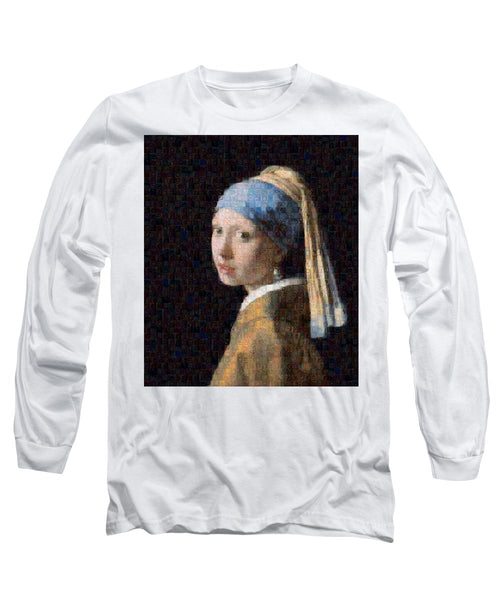 Tribute to Vermeer - Long Sleeve T-Shirt - ALEFBET - THE HEBREW LETTERS ART GALLERY