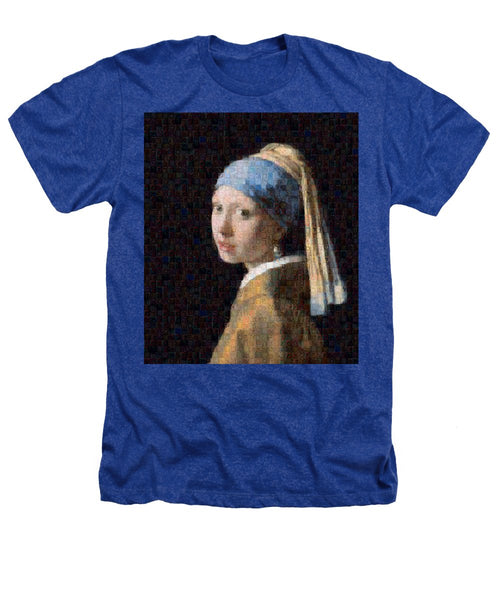 Tribute to Vermeer - Heathers T-Shirt - ALEFBET - THE HEBREW LETTERS ART GALLERY