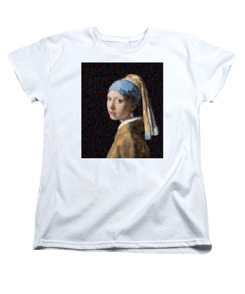 Tribute to Vermeer - Women's T-Shirt (Standard Fit) - ALEFBET - THE HEBREW LETTERS ART GALLERY