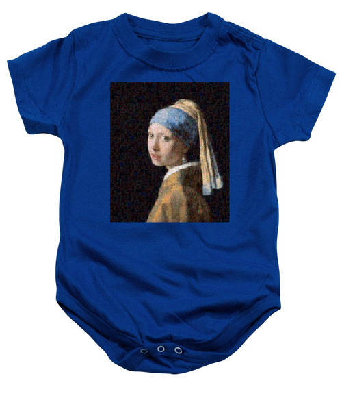 Tribute to Vermeer - Baby Onesie - ALEFBET - THE HEBREW LETTERS ART GALLERY