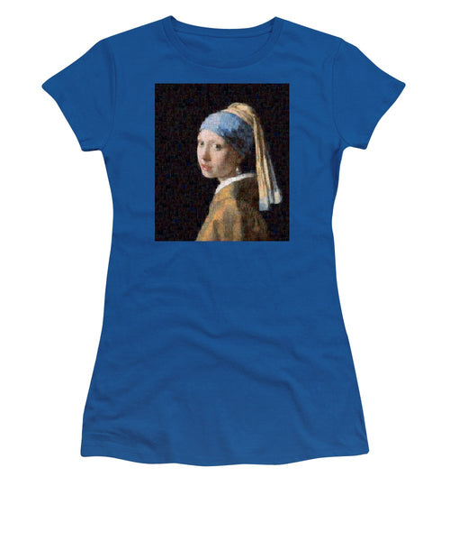 Tribute to Vermeer - Women's T-Shirt - ALEFBET - THE HEBREW LETTERS ART GALLERY