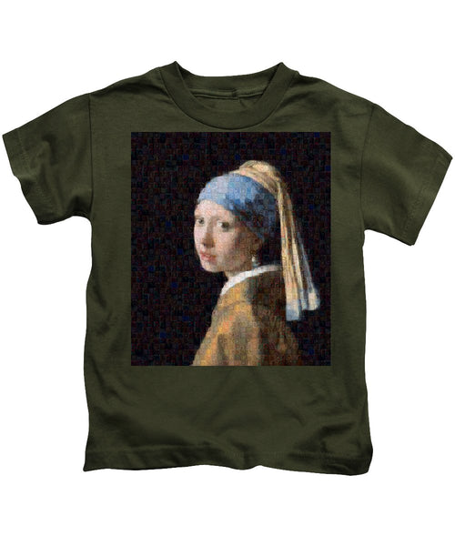 Tribute to Vermeer - Kids T-Shirt - ALEFBET - THE HEBREW LETTERS ART GALLERY