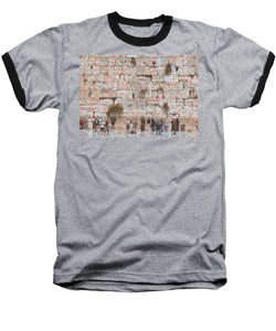 Western Wall - Baseball T-Shirt - ALEFBET - THE HEBREW LETTERS ART GALLERY