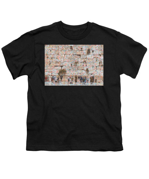 Western Wall - Youth T-Shirt - ALEFBET - THE HEBREW LETTERS ART GALLERY