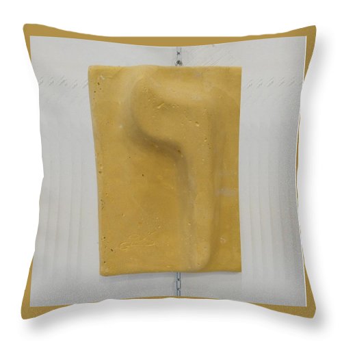 Yellow VAV - Throw Pillow - ALEFBET - THE HEBREW LETTERS ART GALLERY